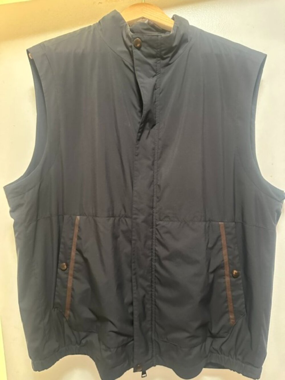 CANALI Rain & Wind Tech Padded Shell Gilet Zip Vest Navy